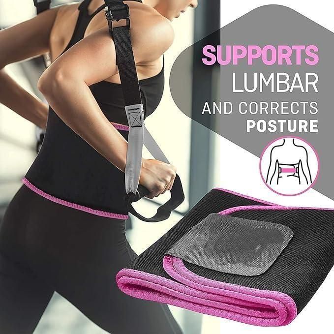 Premium Adjustable Waist Trimmer – Sweat Belt for Tummy Fat Reduction, Weight Loss & Lower Back Support (Unisex)